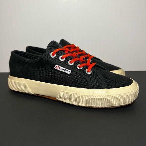 Womens SUPERGA 2750 Cotu Black Classic Sneakers / Size 7 - Picture 1 of 11